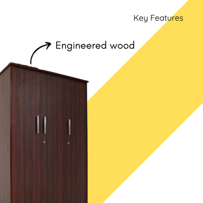 3 Door Wardrobe Plain - Smart Home Furniture - Coimbatore 