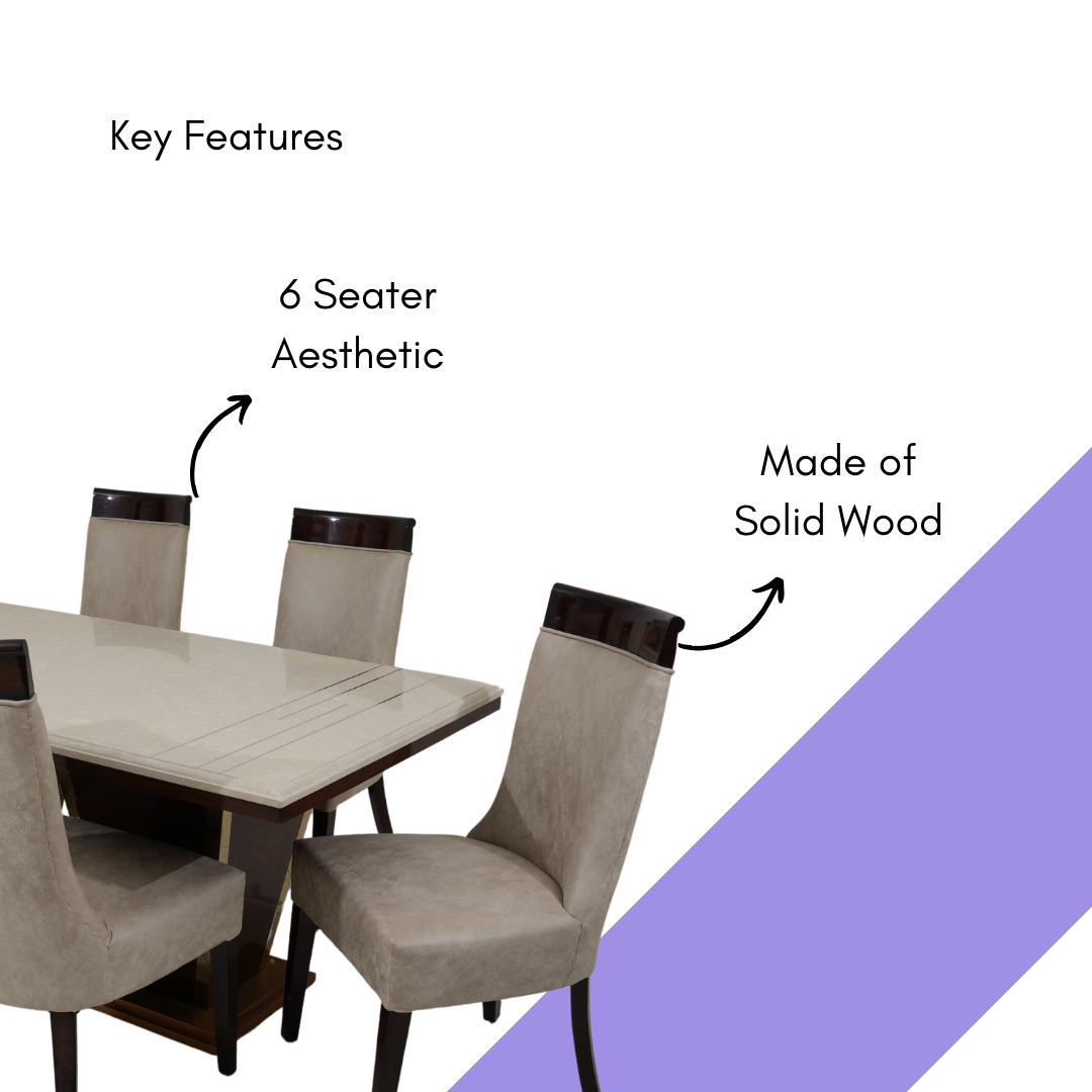 Marble-top 6 Seater Dining - Smart Home Furniture - Coimbatore 