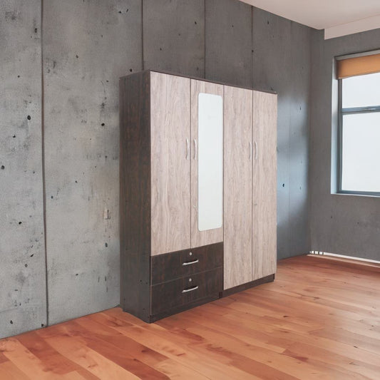 4 Door Wardrobe with Mirror - Smart Home Furniture - Coimbatore 