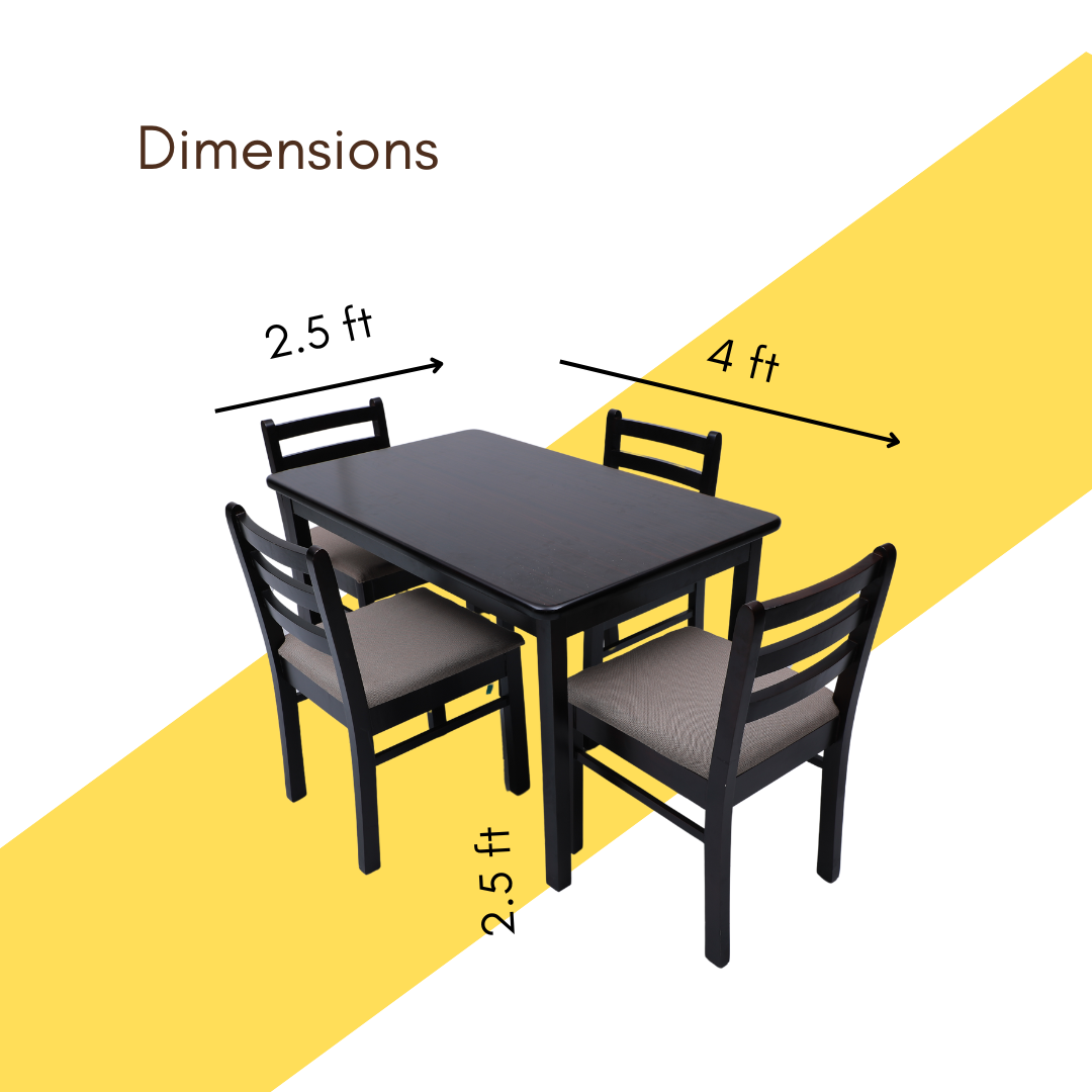 Shortcake 4 Seater Dining Table - Smart Home Furniture - Coimbatore 