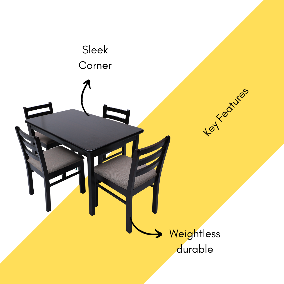 Shortcake 4 Seater Dining Table - Smart Home Furniture - Coimbatore 