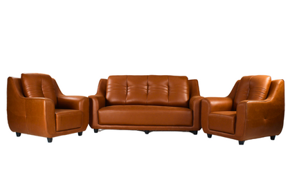 DC_Leather Brown Sofa set