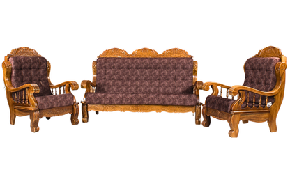 DC_Wooden Dark Brown Sofa Set