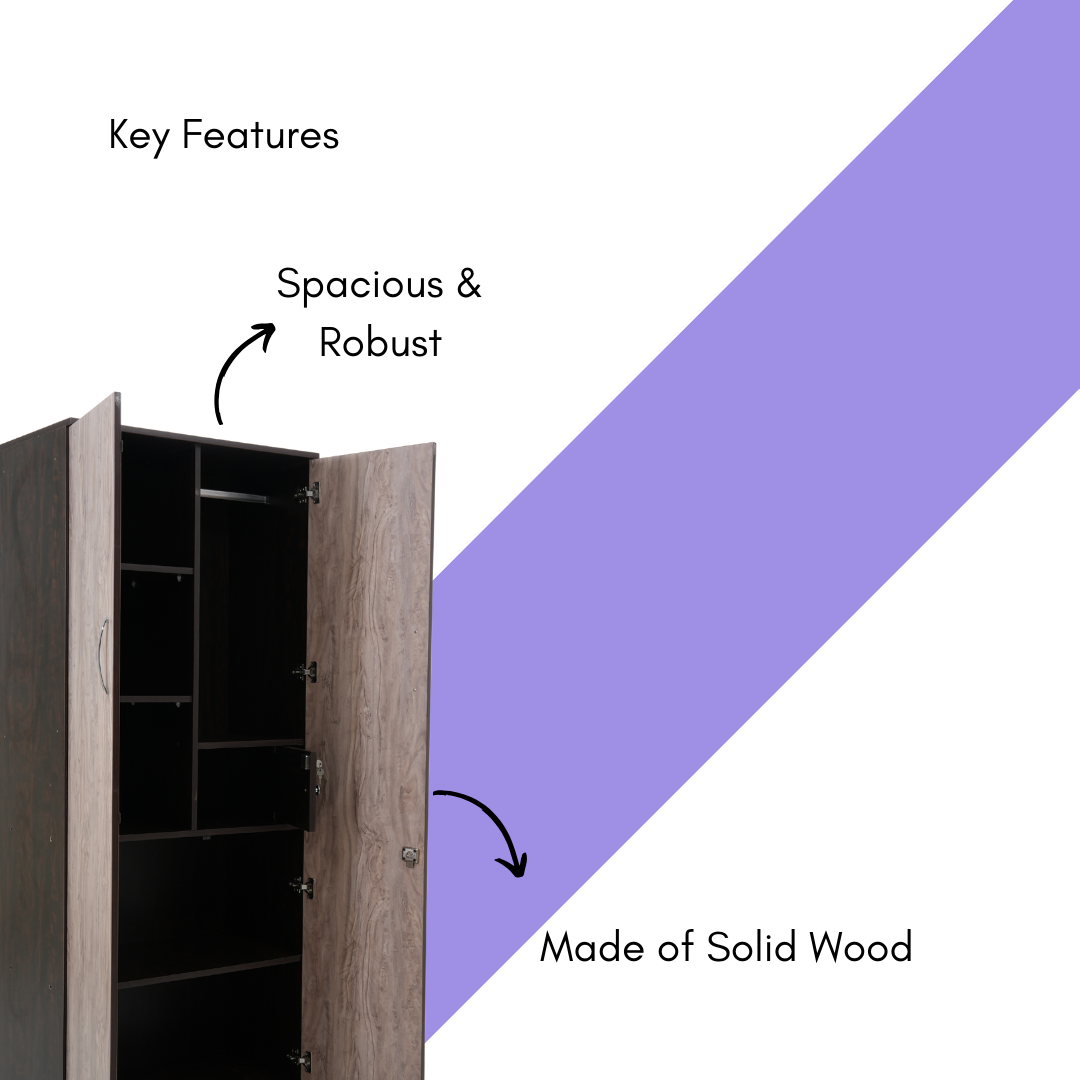 Sleek 2 Door Wardrobe - Smart Home Furniture - Coimbatore 